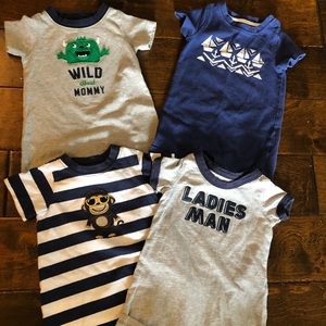 LOT of 4 Carter’s baby rompers